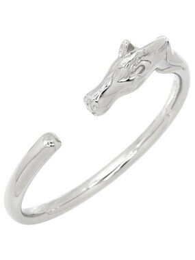Hermes Bangle Cheval Horse Head Silver Bracelet